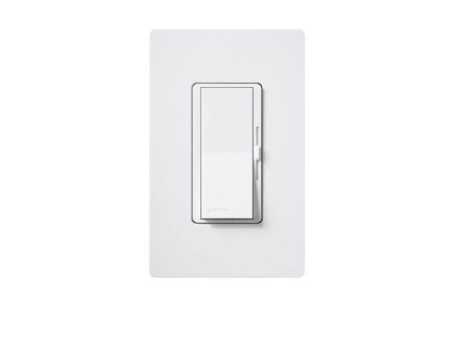 Single-Pole or 3-Way Diva LED+ Dimmer Switch for Dimmable LED, Halogen and Incandescent Bulbs, White