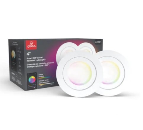 Wi-Fi Smart 4 in. Swivel LED Recessed Lighting, Multi-Color Changing RGB, Tunable White, Wet Rated