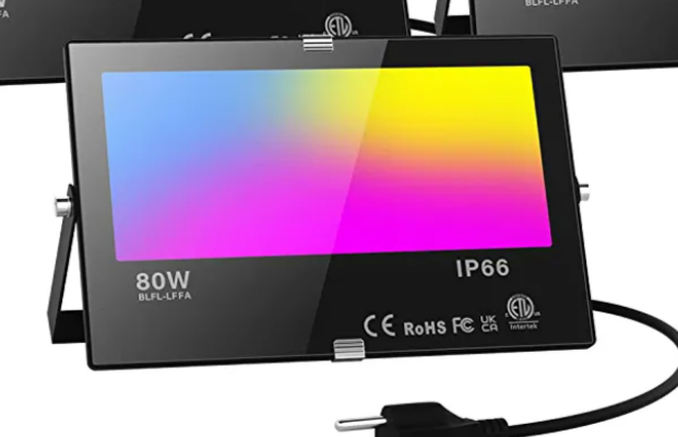 24W LED Flood Light, Smart RGB Color Changing Stage Lights Indoor Floodlights Party Uplighting for Events Colored Outdoor Wall Wash Landscape Lighting